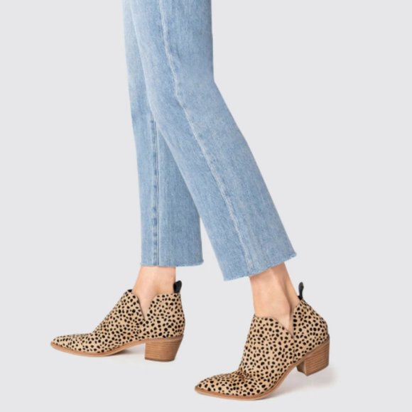 Dolce Vita Sonni Booties Cow Hide Animal Print Leopard Fall Shoes Chic Stylish - Picture 10 of 10